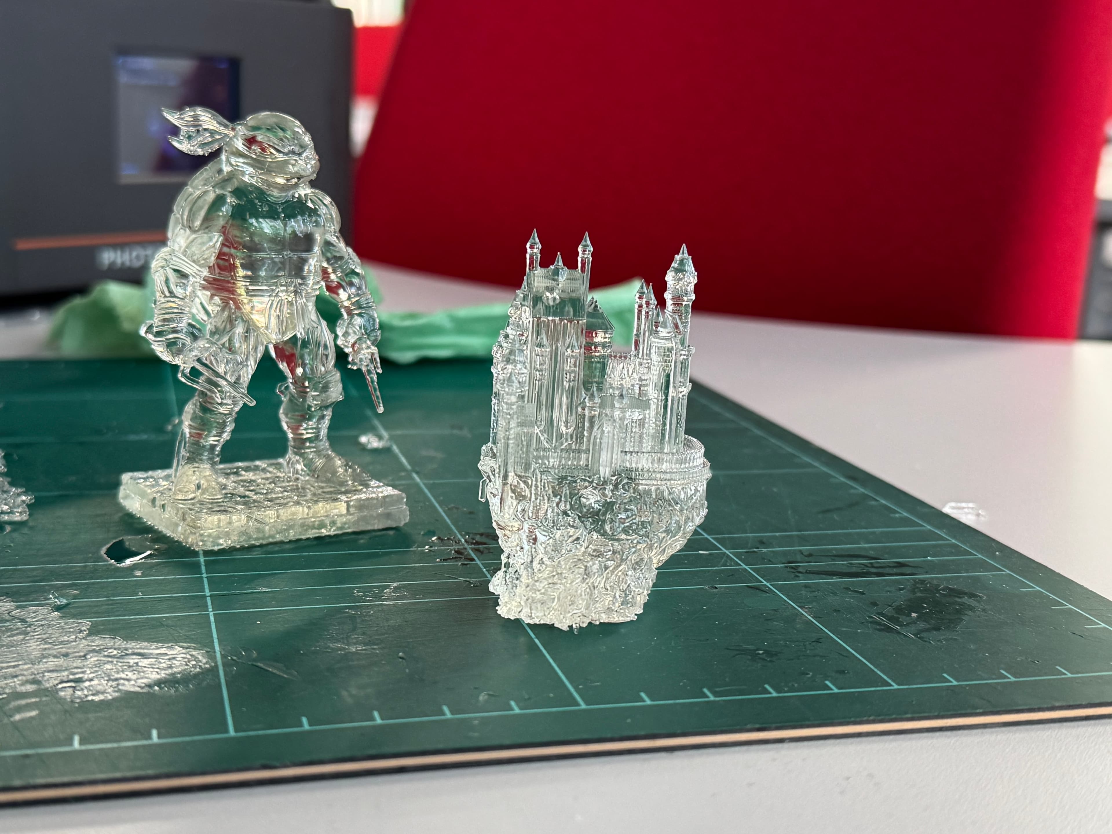 3D gedruckte Modelle - Turtle und Burg